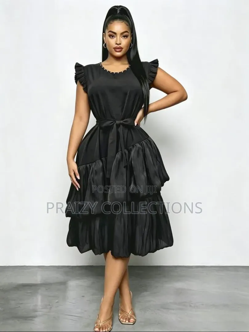 Elegance Layered Midi Dress: Unique and Classy