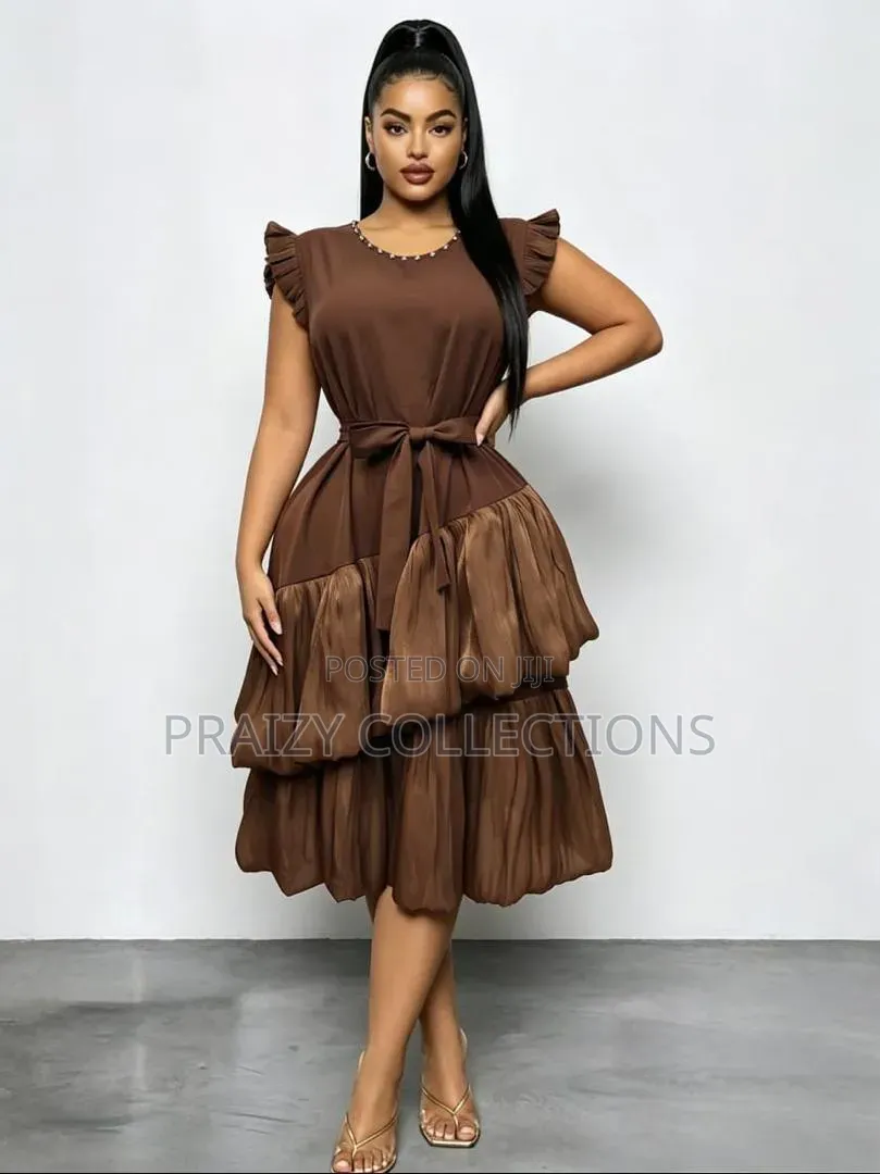 Elegance Layered Midi Dress: Unique and Classy