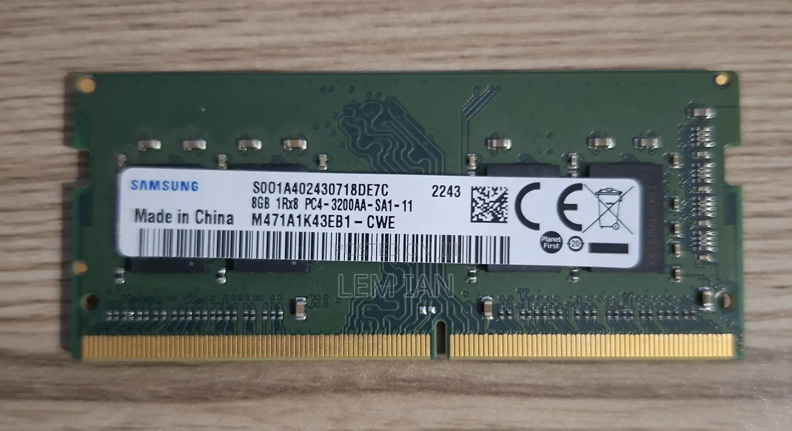 Samsung 8gb Drdr4 3200mt/S Ram