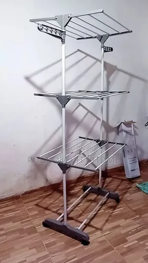 Grey and White Folding Drying Rack