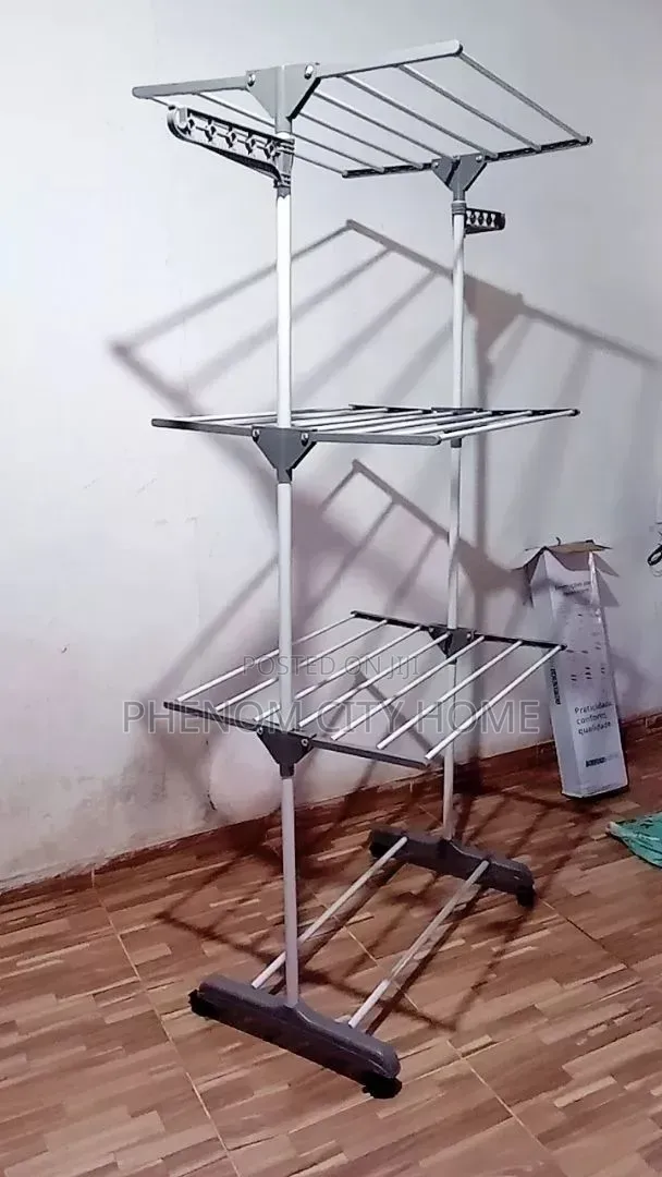Grey and White Folding Drying Rack