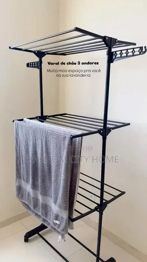 Grey and White Folding Drying Rack