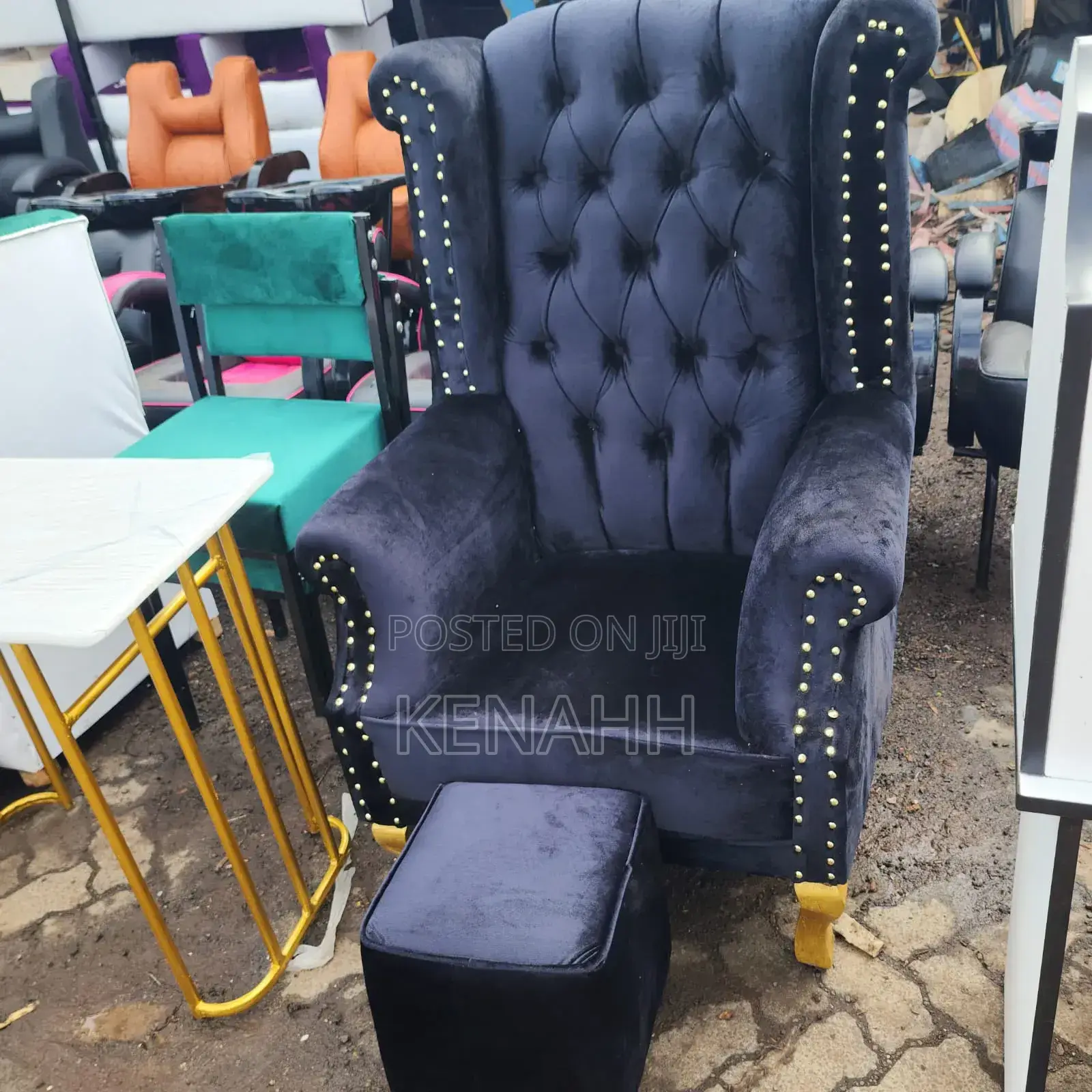 Pedicure Chair Set Black Color
