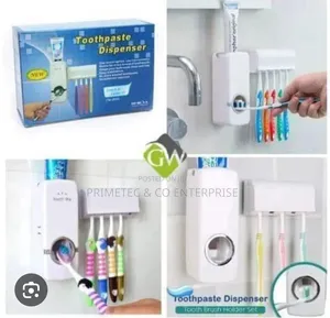Simple Toothpaste Dispenser+5pcs Toothbrush Holder