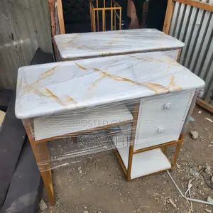 Manicure Table With Gold Marble Top