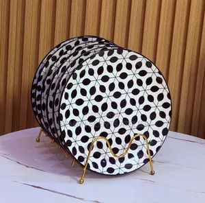 Black Patterned Dinner Plates