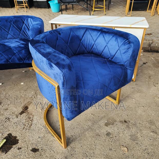 Salin Styling Chair Blue and Gold Flame