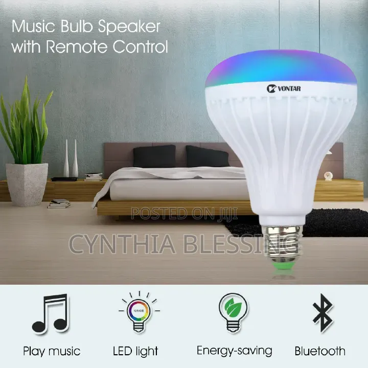 Double Bass Wireless Bluetooth Speaker Bulb With Music