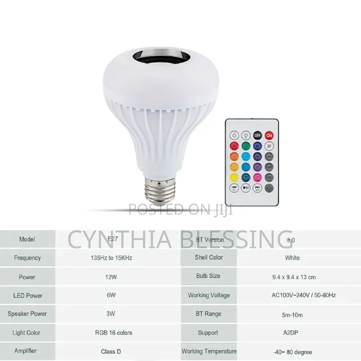 Double Bass Wireless Bluetooth Speaker Bulb With Music