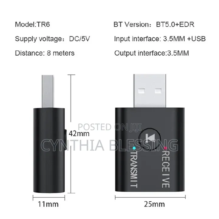 2 in 1 Usb Wireless Bluetooth Adapter 5.0