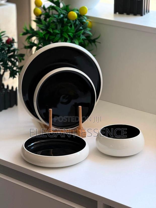 *24pcs Elegant White Double Glaze Ceramic Dinner Set* - thumbnail 2