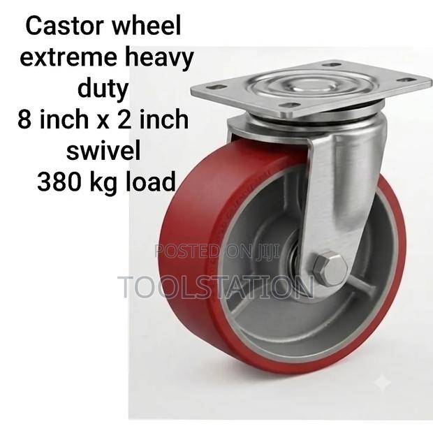 Castor Wheel Extreme Heavy Duty 8 X 2 Inch Diameter Swivel 380 Kg Load