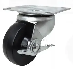 Furniture Rubber Castors Plate Swivel Side Brake Type 1 1/2’ Set of 4