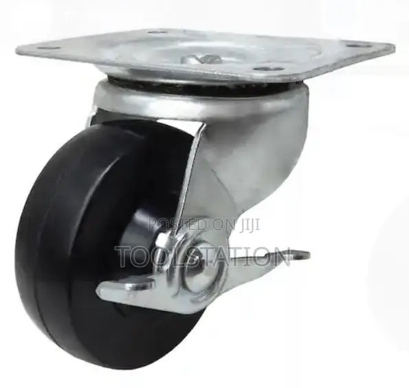 Furniture Rubber Castors Plate Swivel Side Brake Type 1 1/2’ Set of 4