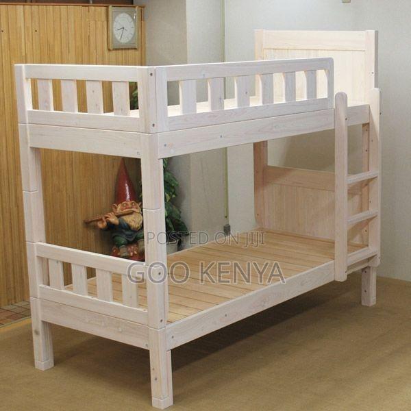 Bunk Bed; Modern Space Saving Wooden Bunk Bed With Protective Rails