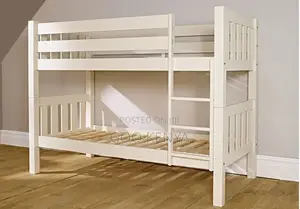 Bunk Bed; Modern Space Saving Wooden Bunk Bed With Protective Rails