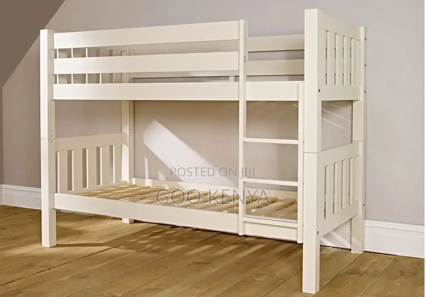Bunk Bed; Modern Space Saving Wooden Bunk Bed With Protective Rails