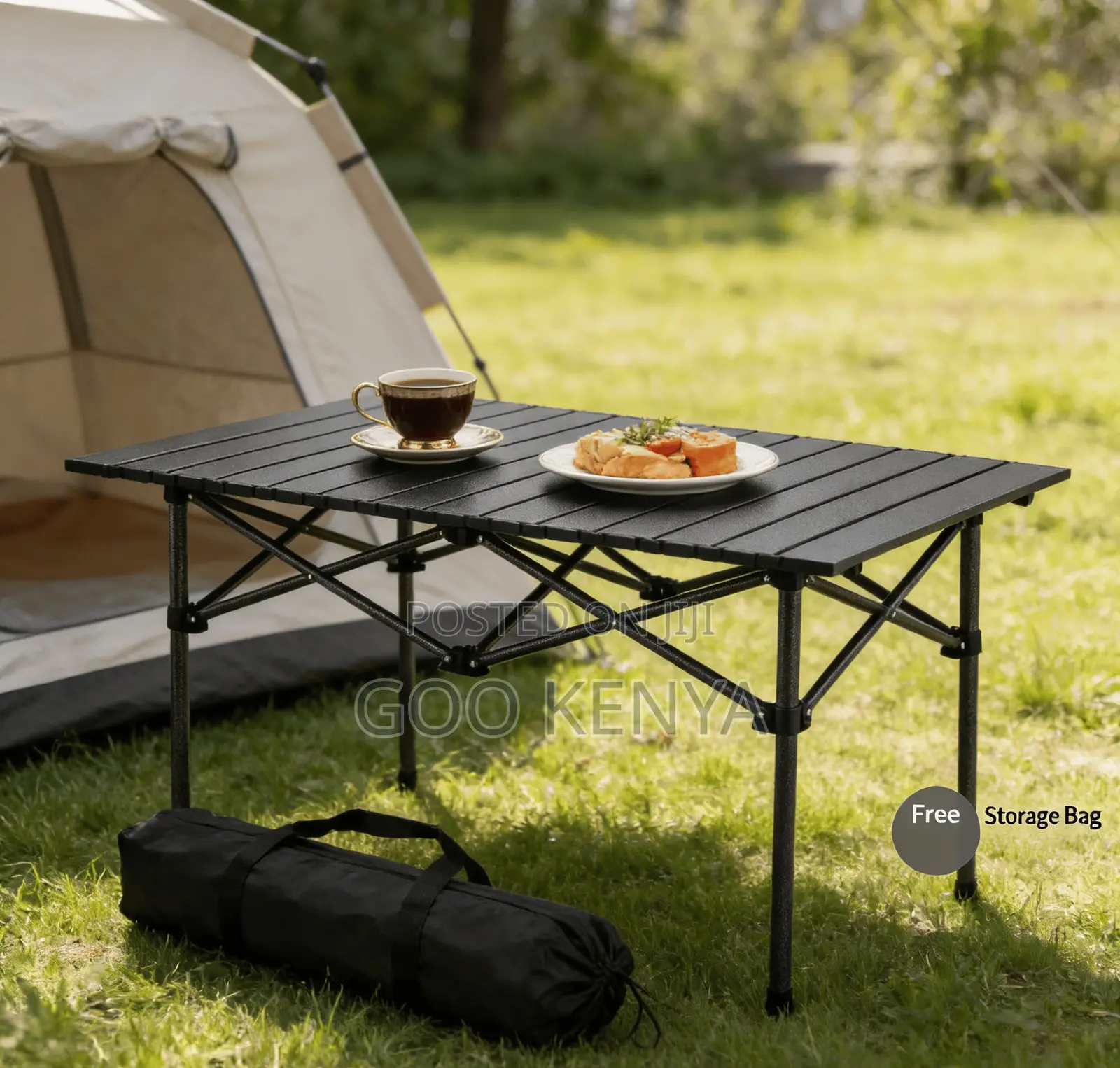 Camp Table; Weather-Resistant Metal Folding Camping Table