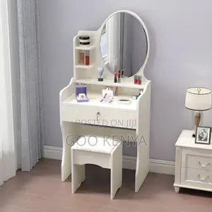 Vanity Set; Space Saving Minimalist Vanity Desk With Mirror