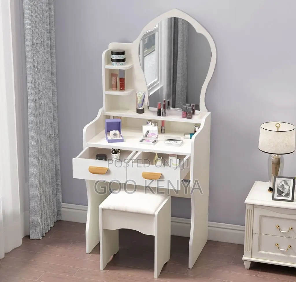Vanity Set; Space Saving Minimalist Vanity Desk With Mirror