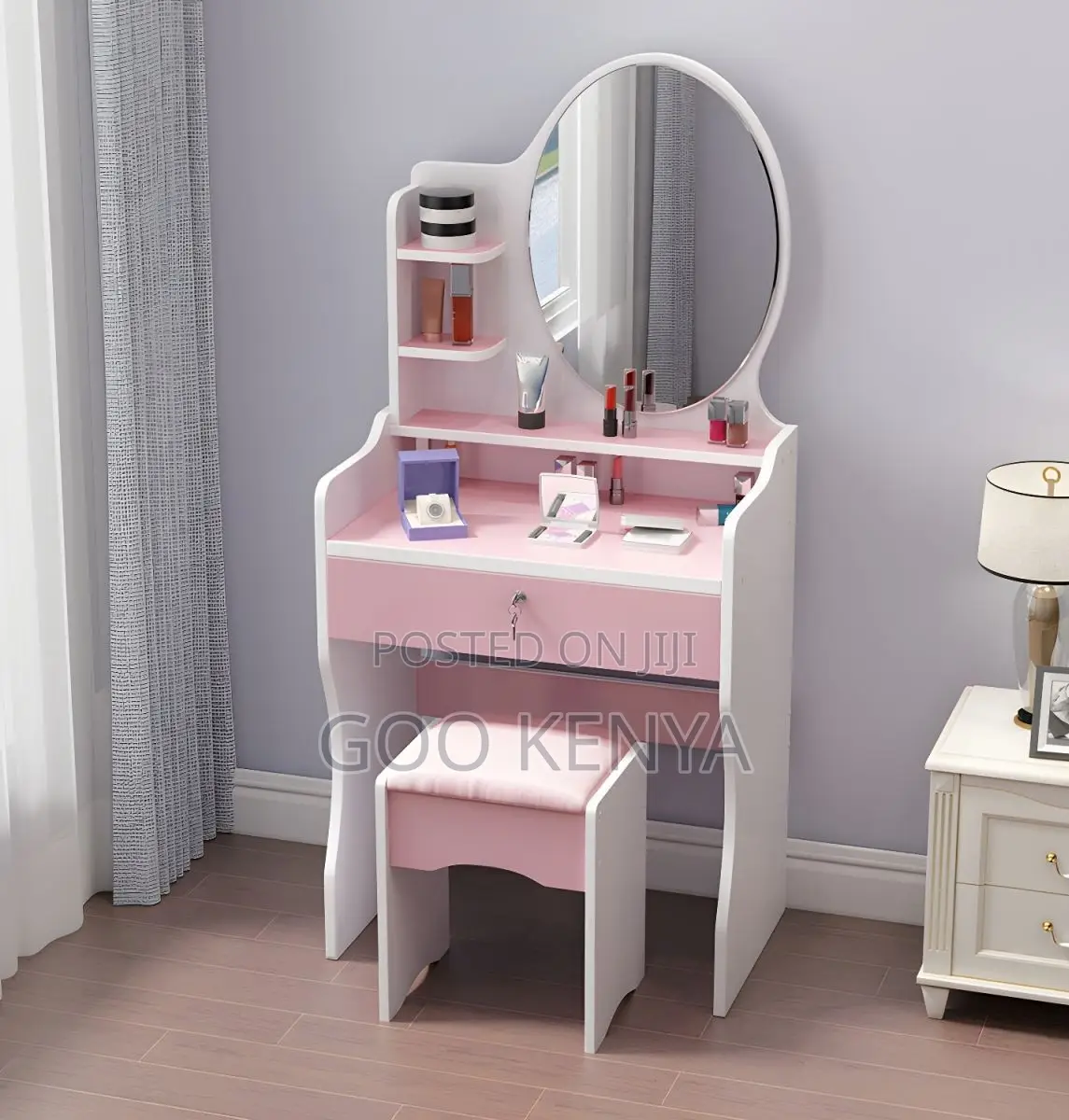 Vanity Set; Space Saving Minimalist Vanity Desk With Mirror