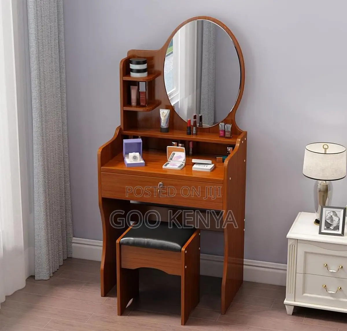 Vanity Set; Space Saving Minimalist Vanity Desk With Mirror