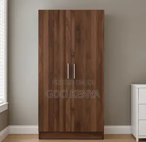Home Wardrobe; Large 2 Door Wooden Closet With Hanging Space