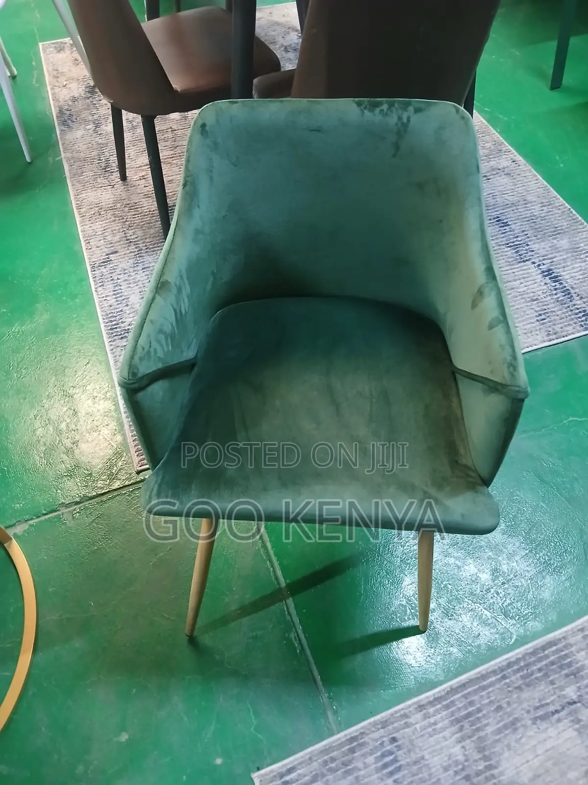 Dining Chair; Modern Upholstered Velvet Dining Chair With High Back