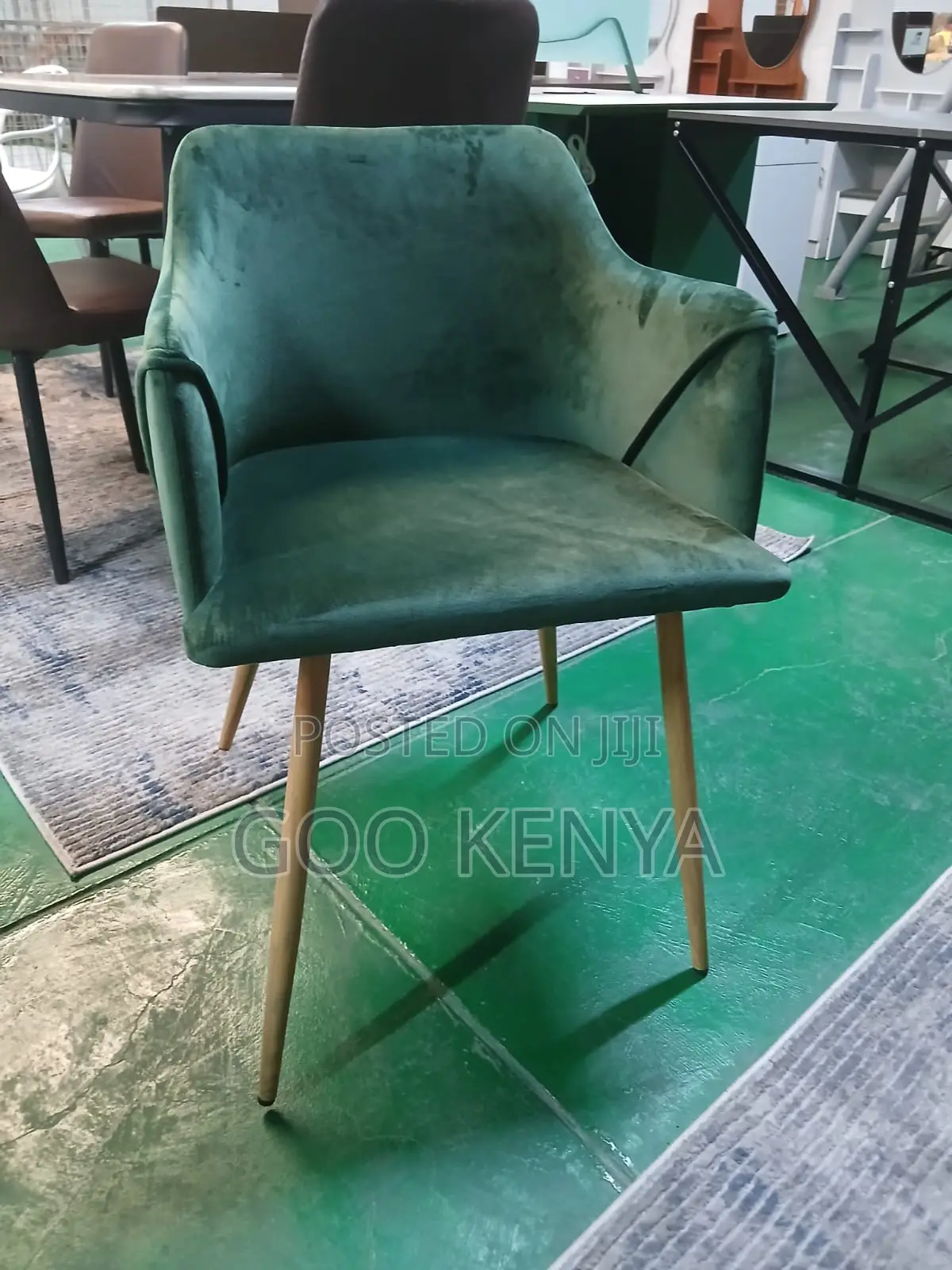 Dining Chair; Modern Upholstered Velvet Dining Chair With High Back