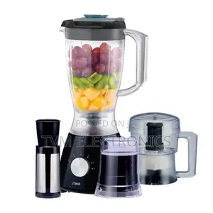 Mika Blender 1.5l 4 in 1 With Grinder Chopper Ss Filter, 400w, Black
