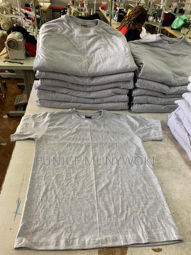 Grey Cotton Plain Tshirts