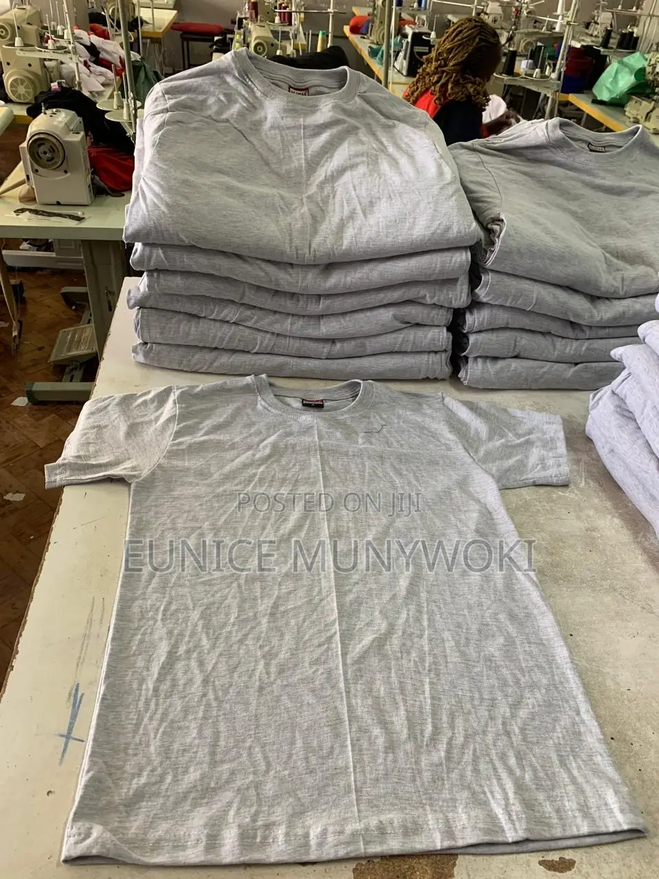 Grey Cotton Plain Tshirts