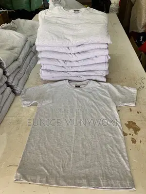 Grey Cotton Plain Tshirts