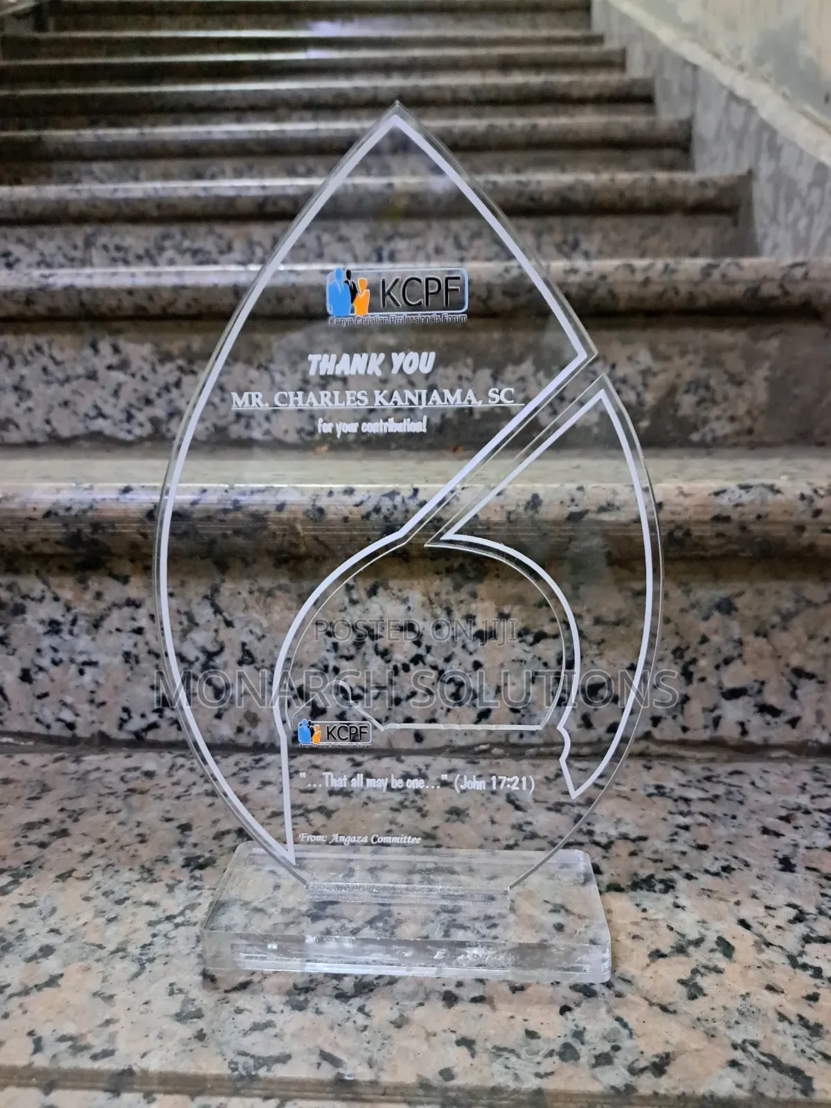 Crystal Clear Award With Details