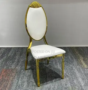 Banquet Chair: Leather Padded Event Chair With Top Ornament
