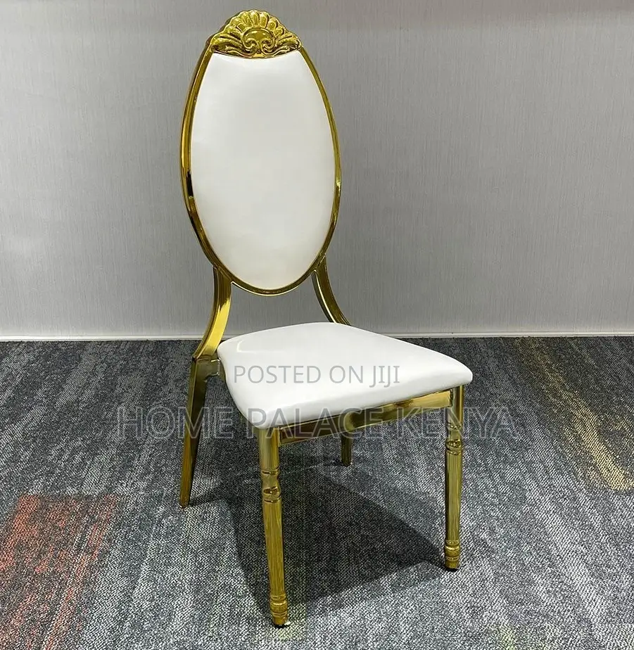 Banquet Chair: Leather Padded Event Chair With Top Ornament