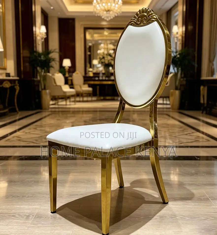 Banquet Chair: Leather Padded Event Chair With Top Ornament