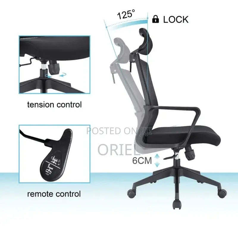 Office Chair : Adjustable Height Ergonomic Mesh Chair