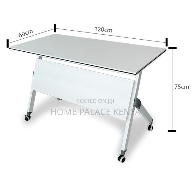 Study Table: White Top Flip Movable Home Office Table - thumbnail 2