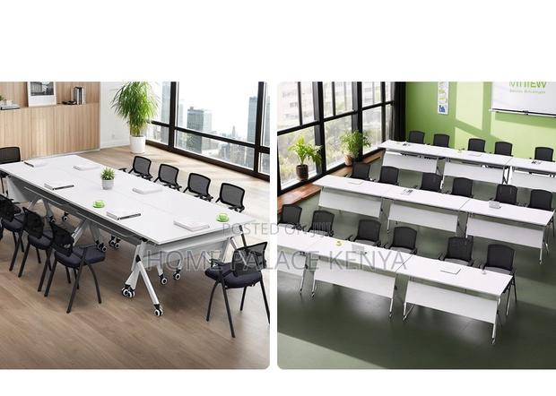 Study Table: White Top Flip Movable Home Office Table - thumbnail 3
