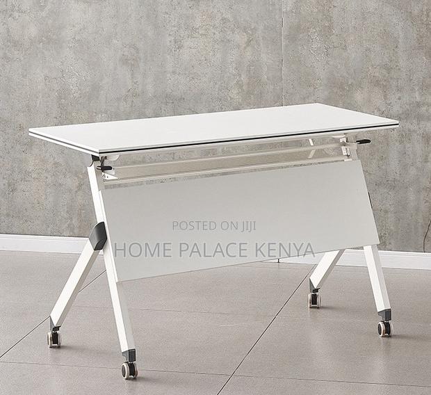 Study Table: White Top Flip Movable Home Office Table - thumbnail 8