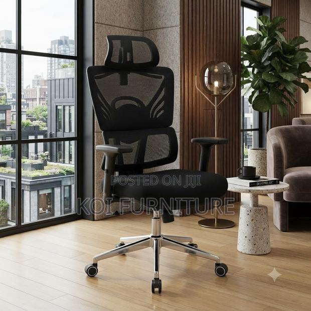 Office Chairs; Executive High Backrest Orthopedic Mesh Office Chairs - thumbnail 4