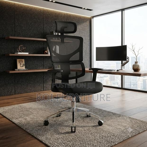 Office Chairs; Executive High Backrest Orthopedic Mesh Office Chairs - thumbnail 5
