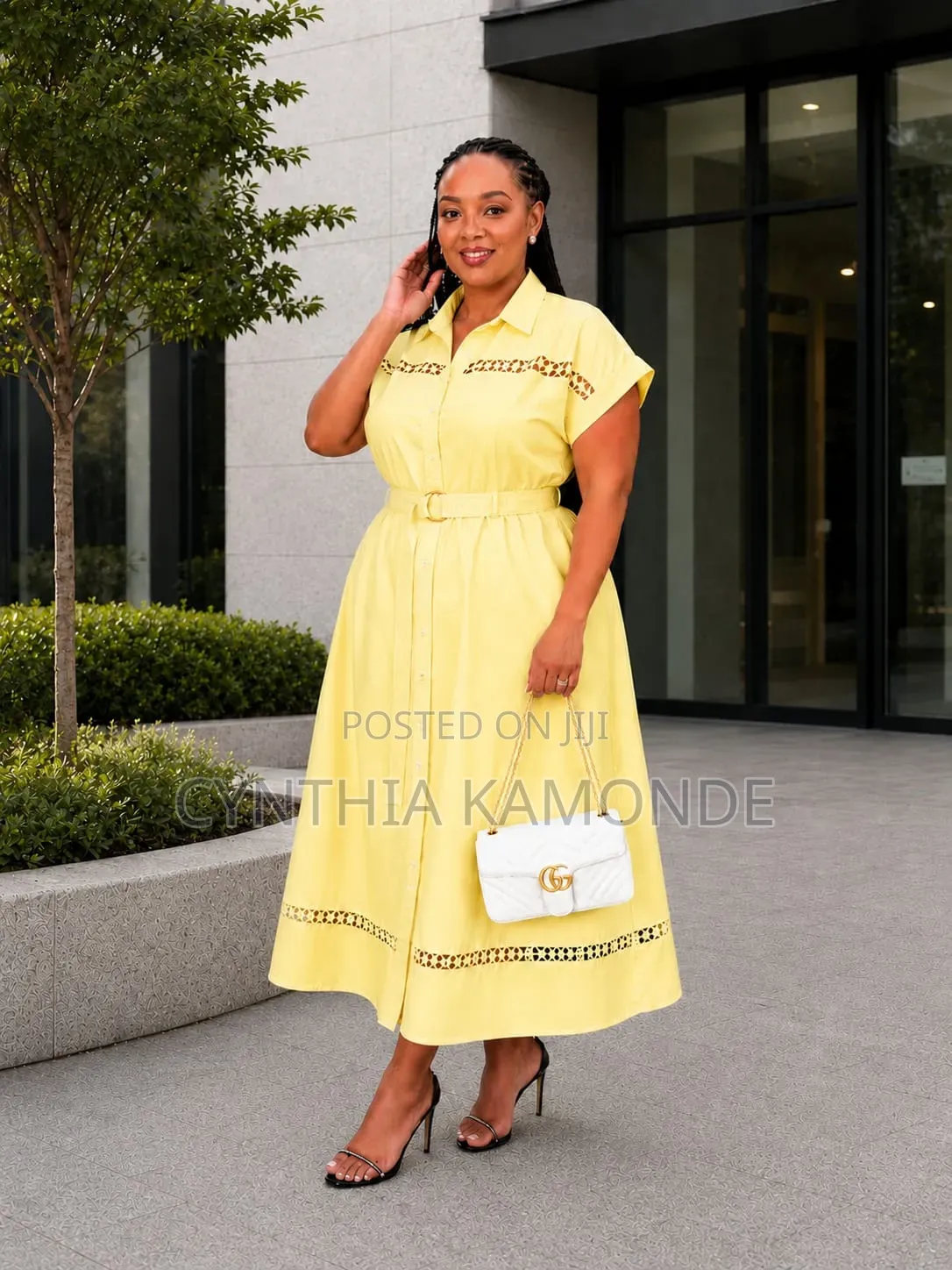 Linen Material Maxi Dress