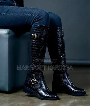 High Knee Length Black Boots
