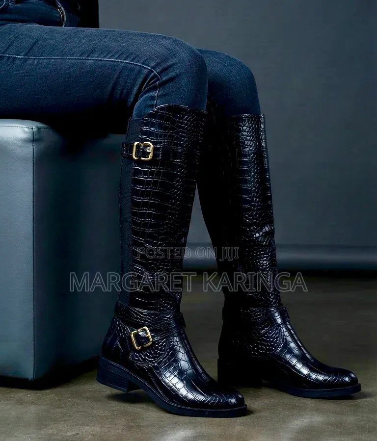 High Knee Length Black Boots