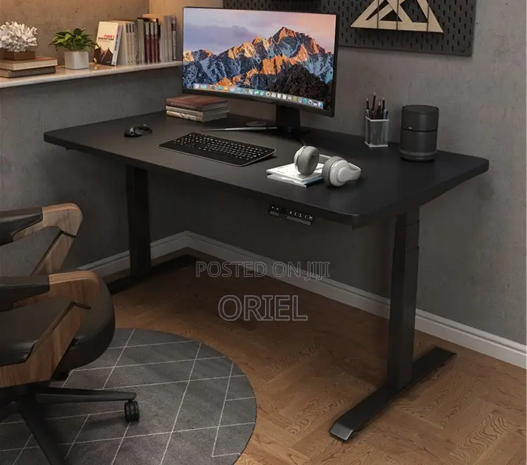 Office Desk : Black 1.2m Electric Adjustable Standing Desk