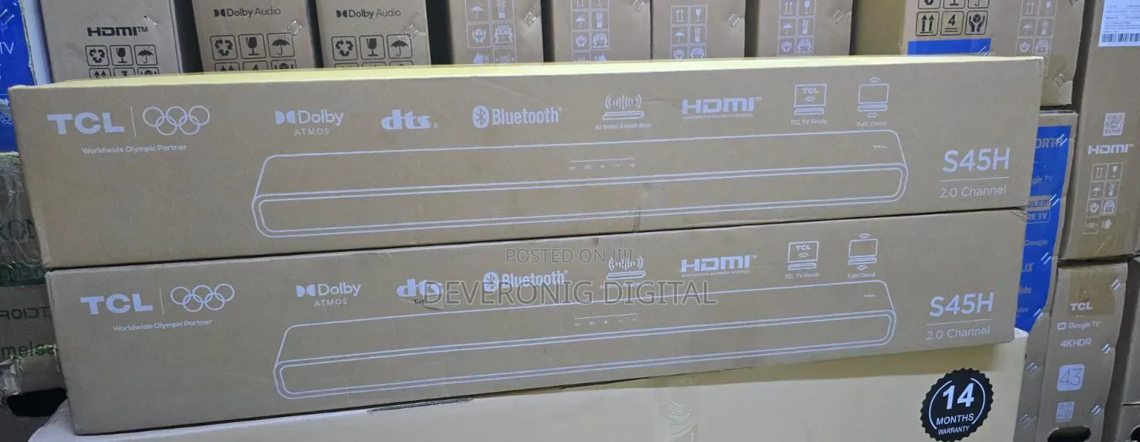 Soundbar 2.0 Channel S45h
Bluetooth 
Dolby Atmos
Hdmi
Ai Sonic