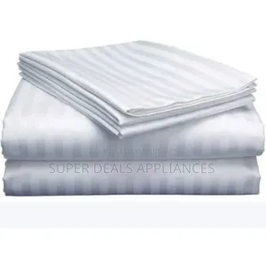 Cotton White Striped Bedsheet