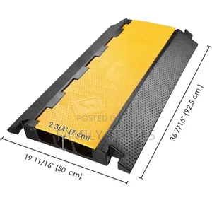 3 Channel Heavy Duty Cable Protector Ramp Rubber Cable Cover